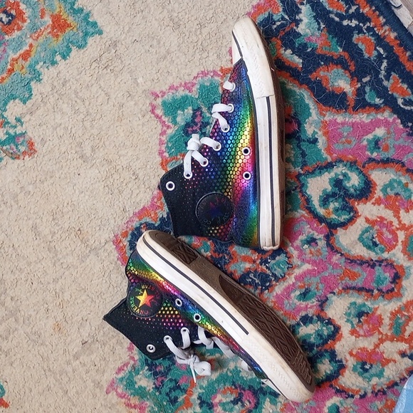 CONVERSE Rainbow High tops size 3 - Picture 3 of 5